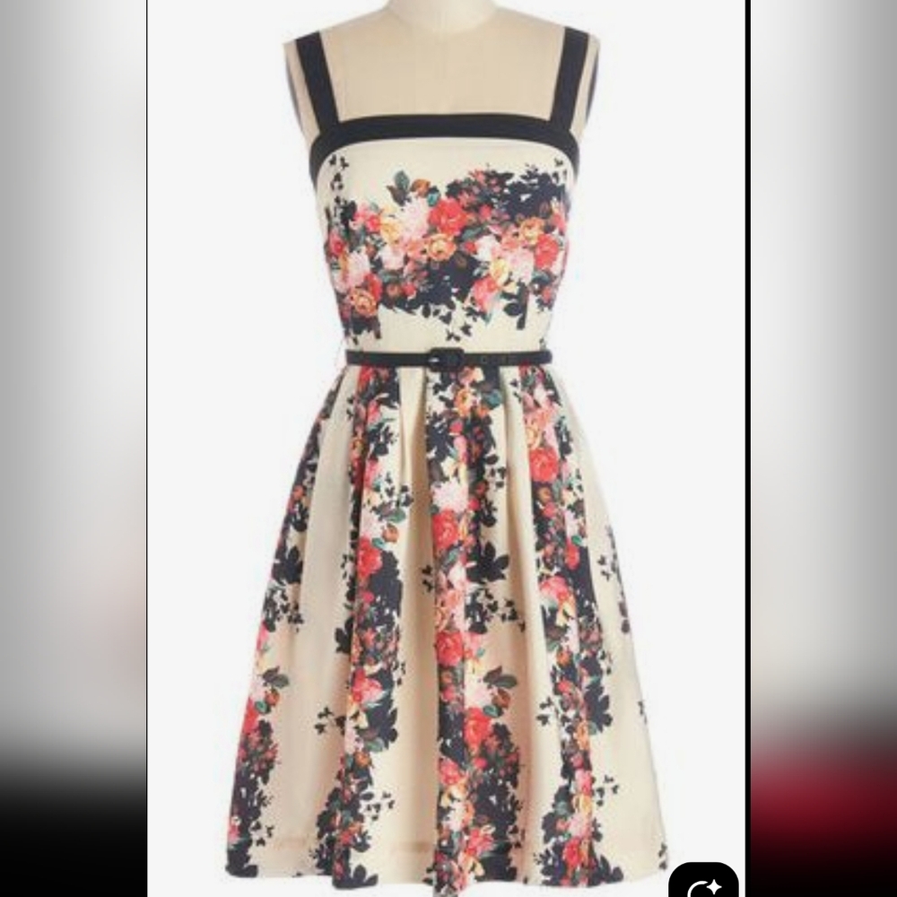 Cream floral dress